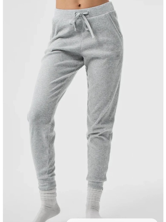 ALO Yoga Pants - Alo Yoga Muse Ribbed GRAY Jogger Pants Women xs xsmall